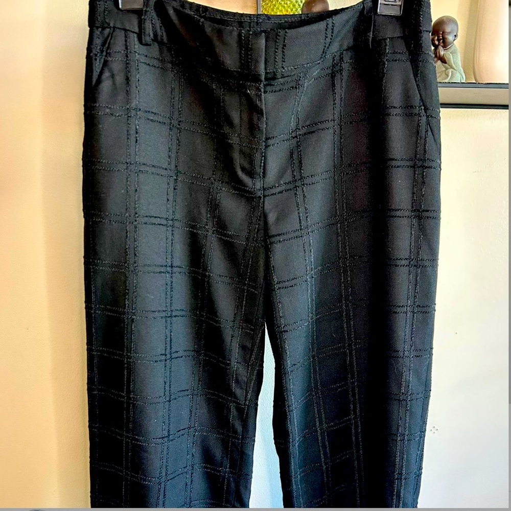 Black plaid cropped trousers by Crown and Ivy size 2